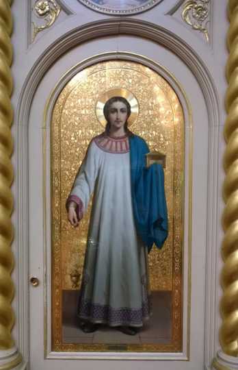 Color image of an icon inside St. Mary’s Orthodox Cathedral in Minneapolis. Photographed by Paul Nelson on June 10, 2014.