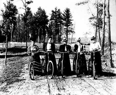 Women with their bicycles