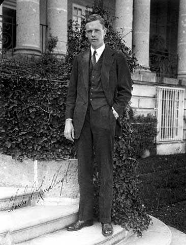 Black and white photograph of Charles Augustus Lindbergh, c.1927.