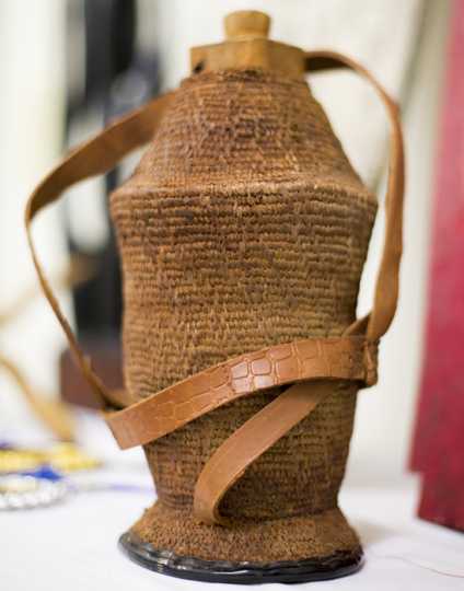 Photograph of a dhiil qaba ah (dee-l ka-ba ɑh; woven milk vessel)